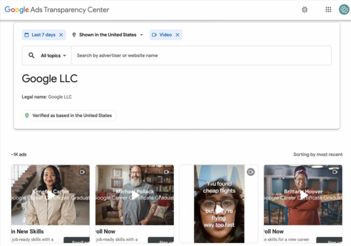 Google Ads Transparency